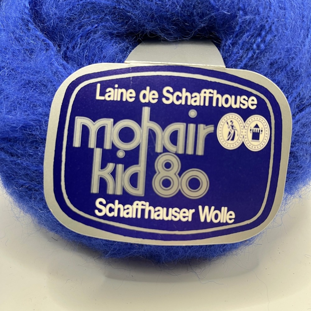 Laine de Schaffhouse Mohair Kid 80 Yarn Blue Swiss Made 10 Skeins - Picture 2 of 3